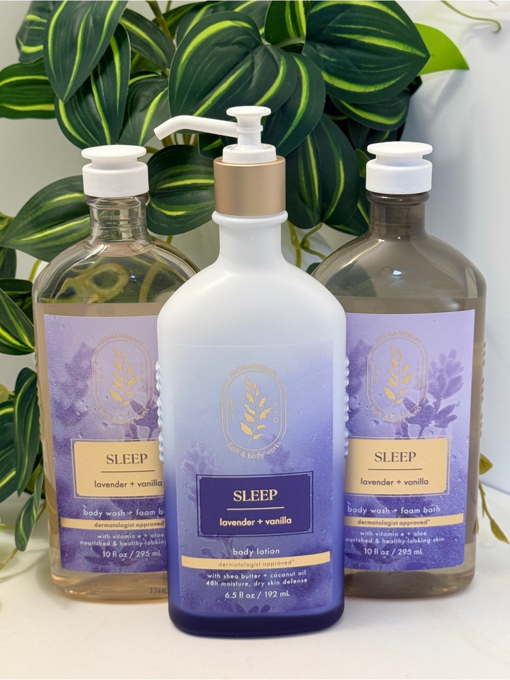 Bath & Body Works SLEEP Lavender Vanilla - 2 Body Washes + 1 Lotion